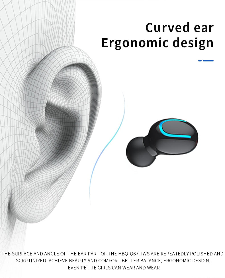 3D Stereo Wireless Earbud With Dual Mic