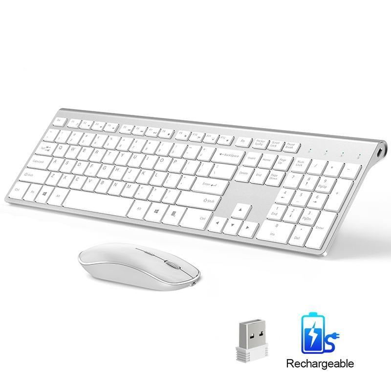 Rechargeable 106 Keycaps Wireless Keyboard and Mouse Set