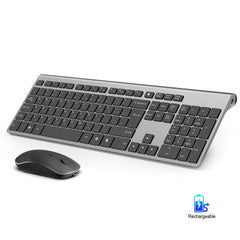 Rechargeable Wireless Standard Keyboard and Mouse Combo