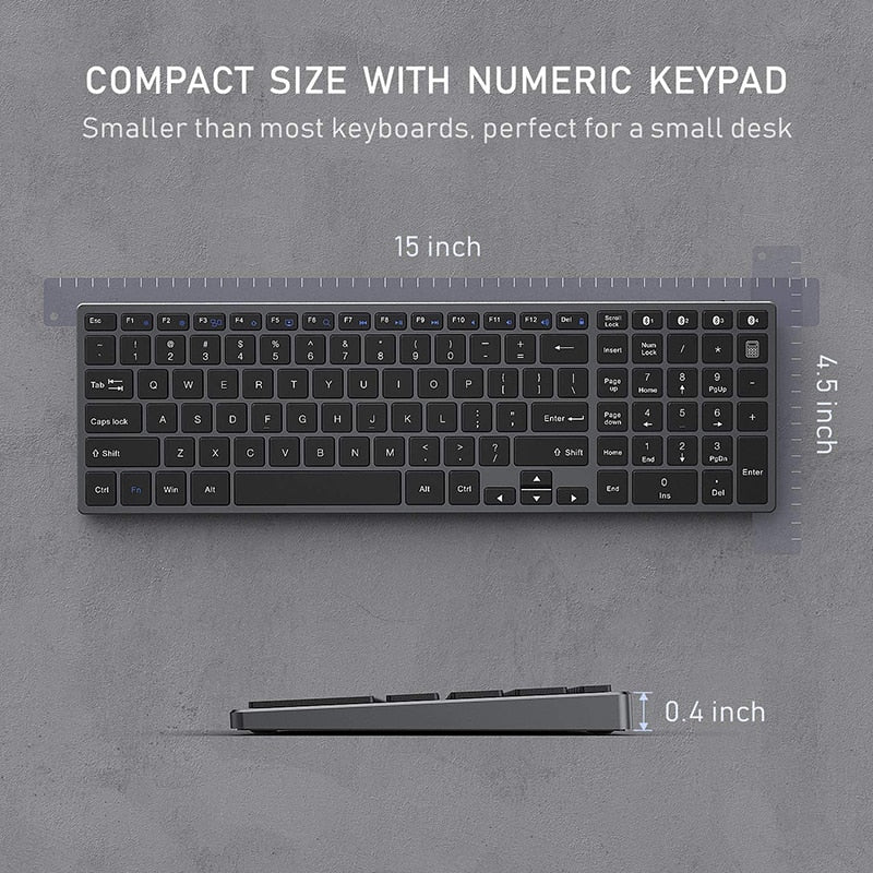 Wirelex Rechargeable 4-Device Bluetooth Keyboard